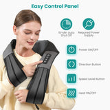 Nekteck Shiatsu Neck Massager with Heat for Pain Relief Deep Tissue, 2026 Upgraded 3D Back Shoulder Kneading Massage Pillow, Mother's Day Father's Day Relaxation Gifts for Mom Dad, Black(NOT Cordless)