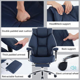 EXCEBET Big and Tall Office Chair with Footrest, PU Leather High Back Executive Office Chair 400lbs