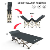 ATORPOK Camping Cot for Adults Comfortable, Tent Folding Cot for Sleeping, Lightweight Folding Bed with Carry Bag for Kids Supports 450 lbs, Office Na