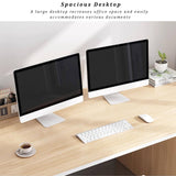 Wooden Study Desk with 3 Drawers & Storage Shelf, Compact Computer Desk for Students & Home Office, Modern Writing Table for Bedroom (47x20x28in, Durable Wood)