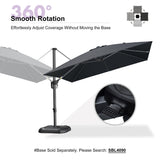 PURPLE LEAF Patio Umbrella Outdoor 10' x 10' Square Easy Assembly Black