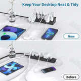 Desk Clamp Power Strip 10FT, 40W Total Fast Charging Station, Black