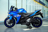 Electric Ride-On Motorcycle for Kids with 12V Motor, Training Wheels, Manual Throttle, Light Up Wheels, Music Player & Headlights - Ages 3-6 (Blue + Plastic + 50-99 pounds)