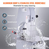 Commercial Electric Meat Bandsaw, 1500W Stainless Steel Countertop Bone Sawing Machine, Workbeach 19.3" x 15", 0.16-7.9 Inch Cutting Thickness, Frozen Meat Cutter with 6 Blades for Rib Pork Beef
