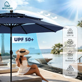 MFSTUDIO 5 Pieces Outdoor Dining Set w/Umbrella for 4