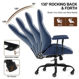 Office Chair with Rubber Wheels, Ergonomic Computer Chair 500 lbs, Leather Desk Chair with Lumbar Support