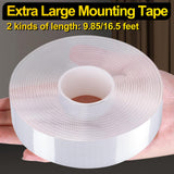 PACKKA 1.18IN*9.85 FT Nano Grip Tape Double Sided Tape Heavy Duty, Clear Mounting Tape Picture Hanging Adhesive Strips, Wall Tape for Poster, Rug, Picture Hanging, Office&Outdoor
