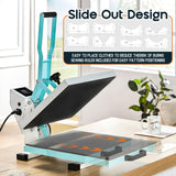 2-in-1 Heat Press, 15x15 Industrial Digital Sublimation Machine for T-Shirts