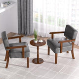 FAGAGA Accent Chairs Set of 2, 2 Solid Wood Armchairs with Side Table