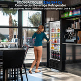 BODEGACOOLER 11.5 Cu.Ft. Commercial Merchandiser Refrigerators, Adjustable shelves & Automatic Defrost, Commercial Beverage Refrigerator Glass Door