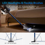 BlueEpic Cordless Vacuum Cleaner, 45KPA 45Mins Rechargeable Vacuum Cordless, Stick Vacuum with 2 Adjustable Modes, Handheld Vacuum for Home/Pet Hair/Carpet/Floor