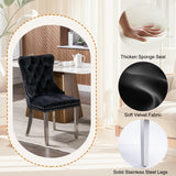SSLine Faux Stone Round Dining Table Set for 6 w/Velvet Chair,Mars Pattern