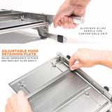 Stainless Steel Bone Cutter Machine Manual Ribs Meat Chopper Food Slicer for Whole Chicken Rib Spine, 47.5x28.5x10cm