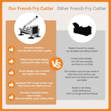 MYTASUY Commercial French Fry Cutter Stainless Steel.Potato Cutter for French Fries with 1/4 and 3/8Inch Blade, Commercial French Fry Cutter Manual Potatoes Cutting Machine with Suction Feet.