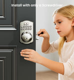 Veise KS02A Fingerprint Door Lock, Keypad Deadbolt, Satin Nickel