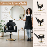 Reclining Barber Salon Chair for Hair Stylist, Professional Hair Stylist Chairs with Heavy Duty Hydraulic Pump, Multi-Function Hairdresser Braiding Styling Chairs Shampoo Chair for Spa Home Euipment