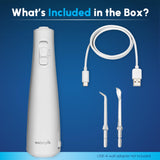 Waterpik Cordless Pulse 3100 Rechargeable Portable Water Flosser for Teeth, Gums, Braces Care and Travel with 2 Flossing Tips, Waterproof for Shower Use, ADA Accepted, WF-20 White, Amazon Exclusive