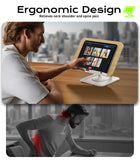 LOXP Ergonomic Book Stand for Reading, 360° Rotating Holder with Page Clip
