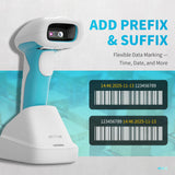 NETUM NT-1962 Blue-White Medical-Grade Wireless 1D / 2D Barcode Scanner, 1280×800 CMOS Sensor, 2.4G + Bluetooth, IP67 Waterproof Rugged Design, Hands-Free Mode for Clinics and Hospitals