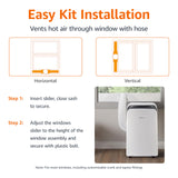 Amazon Basics 3-In-1 Portable Air Conditioner with Remote, Timer, Sleep Mode, Auto Swing, Dehumidifier, 10000 BTU (ASHRAE)/6000 BTU (SACC), Cools Bedroom Up to 450 Sqf, White