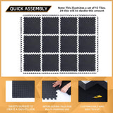 24 Pack, 96 SQFT - 24" x 24" - 1/2" Extra Thick Floor Exercise Mat for Home Gym or Floor Padding - High-Density EVA Interlocking Foam Floor Tiles for Gym Equipment, Play Area | Yoga, Cardio, Weights Our Modern Space