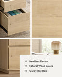 MoomJiee 47" Executive Desk with File Drawer, Farmhouse Computer Desk with Charging Station and Open Storage Compartment Wooden Home Office Desk for Writing Study Working, Light Oak