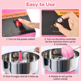 Cotton Candy Machine Commercial, Ajgvq Upgraded 1000W Efficiently Cotton Candy Maker with Stainless Steel Bowl, Bowl Cover, Sugar Scoop, Easy & Safe to Use, Candy Floss Maker for Home, Party, Festival