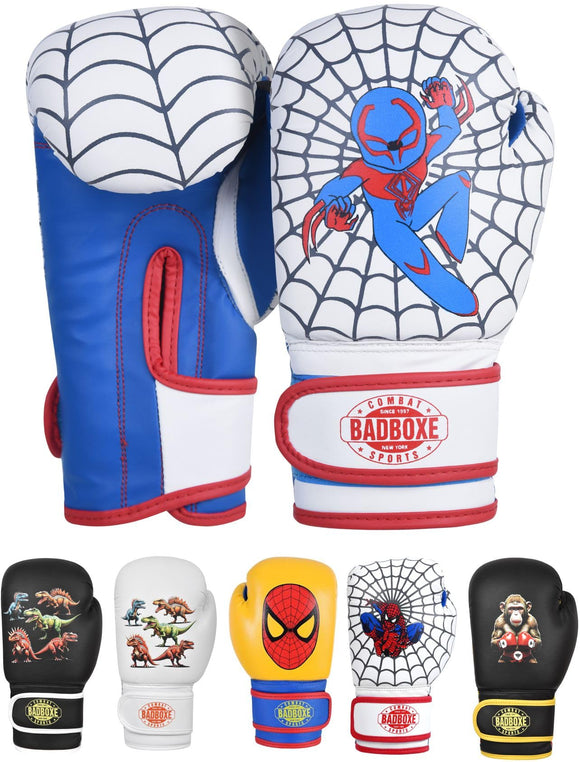 Kids Boxing Gloves 6oz | Youth Boxing Gloves | Children Boxing Gloves for Kickboxing Muay Thai MMA | Kids Bag Gloves for Punching Bag (White/Blue/red, 6oz) TWISTER