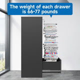 BYNSOE 4 Drawer File Cabinet with Lock Metal Vertical Filing Cabinet Office Home Lateral File Cabinet for A4 Legal/Letter Size,Assembly Required