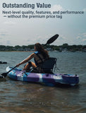 Brooklyn 8.0 Foldable Pedal Fishing Kayak by BKC, Compact Sit-on-Top Single Kayak with Pedal Drive, Sturdy Aluminum Seat, Rudder Steering, Storage (Camo)