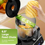 TUUMIIST 3-in-1 Cold Press Juicer Machine, Smart Touch Masticating Juicers for Whole Fruit & Vegetable, 6.5" Wide Chute Slow Juicer for Nut Milk & Sorbet, High Yield, 100oz Large Capacity, Easy Clean