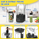 CRANDDI Quiet Commercial Blender with Soundproof Shield, 2200 Watt Professional Blenders for Kitchen, Grey