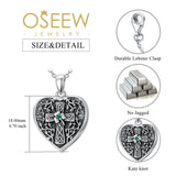 Oseew Photos Text Pendant Necklace Cross Celtic Pendant 925 Silver Customized Necklace with Heart Photos and Text Suitable for Men and Women
