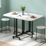 Cact Folding Dining Table - Portable Drop Leaf Desk for Smals, Extendable Kitchen Table, Space-Saving Fur, Gray h, Ideal for Bedroom & Study, 120X