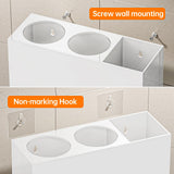 YUNEASELF Hair Tool Organizer Acrylic: Hair Dryer Holder Wall Mount - Blow Dryer Holder Cabinet Door - Bathroom Countertop Organizer for Curling iron Hot Styling Tools Flat Iron - White