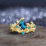 Kite Cut Topaz Wedding ring set (Topaz)