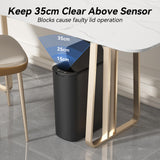 FRESHLIX 5 Gallon Motion Sensor Bathroom Automatic Trash Can with Lid (5 Gallon Black)