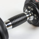 CAP 12.5 lb Pair ADJUSTABELL Adjustable Dumbbell with Contoured Full Rotation Handle, Honeycomb Design, Chrome