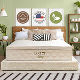 COTTON SLEEP All Natural Mattress (100% Organic Cotton, & Wool, Made in The USA) Non Toxic, Fiberglass Free Hybrid Pocket Coil and Plush Foam Bed in A Box Medium Soft - Queen, 13"