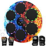 Music Boxing Machine with Boxing Gloves - Wall Mounted Punching Machine for Adults & Kids, 9-Speed Punch Game, Wall Boxing Punching Pad, Upgrade Gifts for Boys Age 6+ (Ice-Fire)