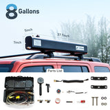 Topoak Portable Pressurized Water Tank with Pump for Camping — 8 Gallons Road Shower & Overland Shower System, Outdoor Water Storage Tank with Hose for Car, RV, Off-Road & Camping