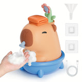Homrich Capybara Automatic Soap Dispenser, Touchless Sensor Bubble Foam Machine, Cute Silicone 3 Levels Foam Adjustment, 9.5oz/280ml, IPX7 Waterproof Rechargeable Dispenser for Bathroom, Kid's Gift