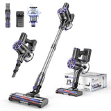Comvtu Cordless Vacuum Cleaner for Home, 80,000PRM Powerful 4 in 1 Lightweight Stick Vacuum with 2 Adjustable Suctions, 2600mAh Rechargeable Vacuum Cleaners,Max 40 Mins Runtime (Deep Purple)