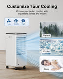 Portable Air Conditioners, Evaporative Air Cooler w/7H Timer for Auto-Off, 4 Modes & 3 Speeds ZENGALEFLOW