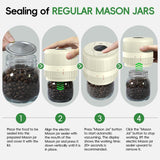 Mason Jar Vacuum Sealer Kit, Electric Sealer for Wide and Regular Mouth Mason Lids, Canning Vacuum Sealer Mason Jar, Automatic Vacuum Sealer Machine for Food Storage - Ivory