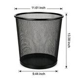 GOODSOFA 6 Gallon Mesh Trash Cans,12-Pack,Metal Wire Wastebaskets, Small Waste Basket Black Trash Can,Small Garbage Can,Recycling Garbage Container Bin for Office,Home,Kitchen,School