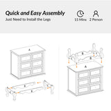 HULALA HOME 3-Drawer Nightstand with Charging Station, Drawer Organizer with Wood Legs, Farmhouse Solid Wood Nightstand Set of 2(Walnut)