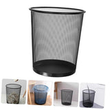 Parliky Black Iron Mesh Open-Frame Desk Trash Can for Office Use
