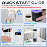 PUREPEBRIX Upgraded Hydrogen Water Bottle Generator Glass, Touch Screen, Leak-Proof Lid, SPE/PEM Tech, Portable Rechargeable Hydrogen Water Bottle for Home Office Travel Fitness Drinking, 14 oz, Black