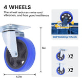 Doppy Push Cart Dolly 660 lbs, Foldable Moving Platform Truck with Swivel Wheels for Loading